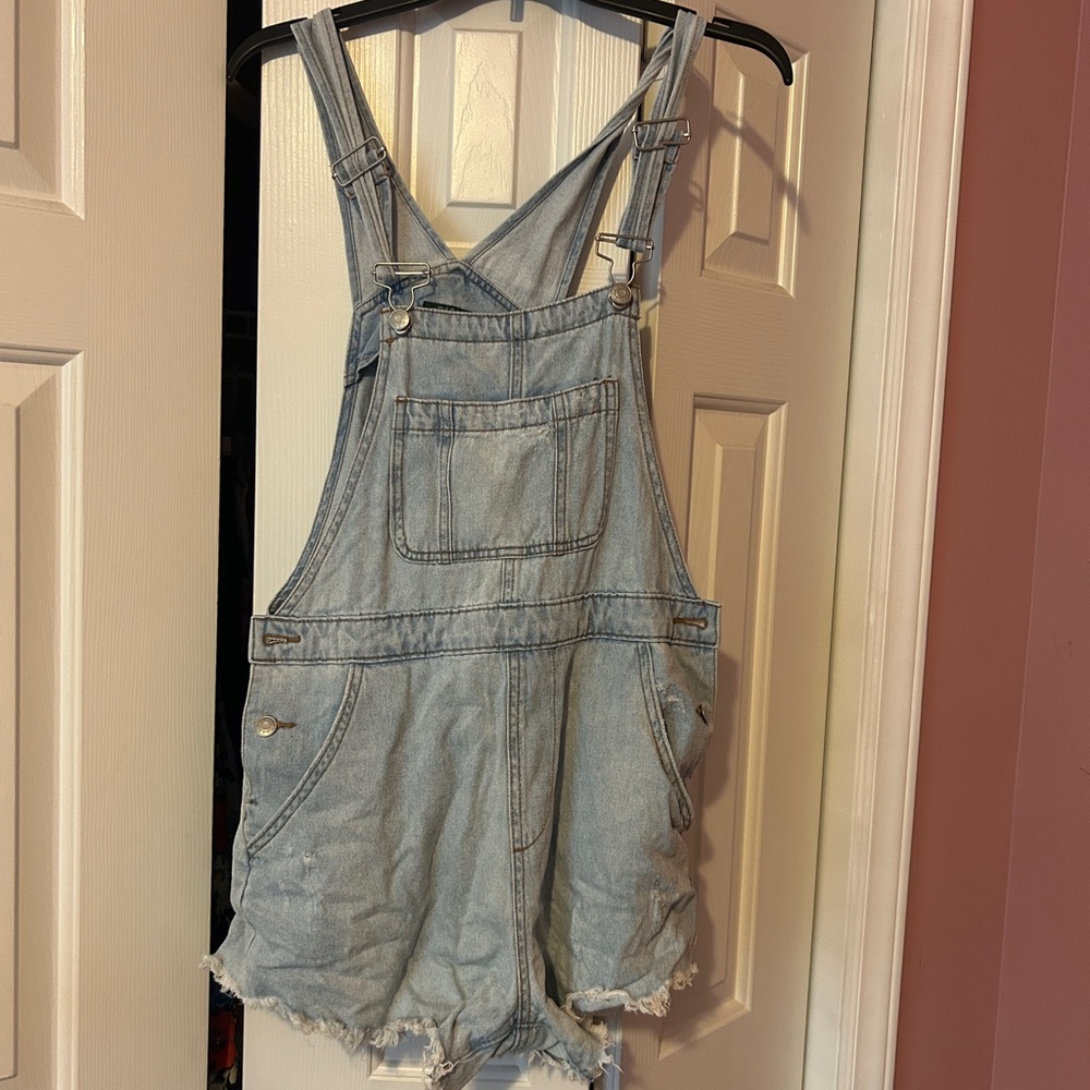 Wild Fable Light Blue Denim Overall Shorts